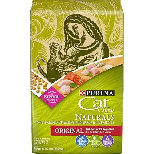 Purina Cat Chow Naturals Dry Cat Food, Original With Real Chicken, 3.15 Lb Bag