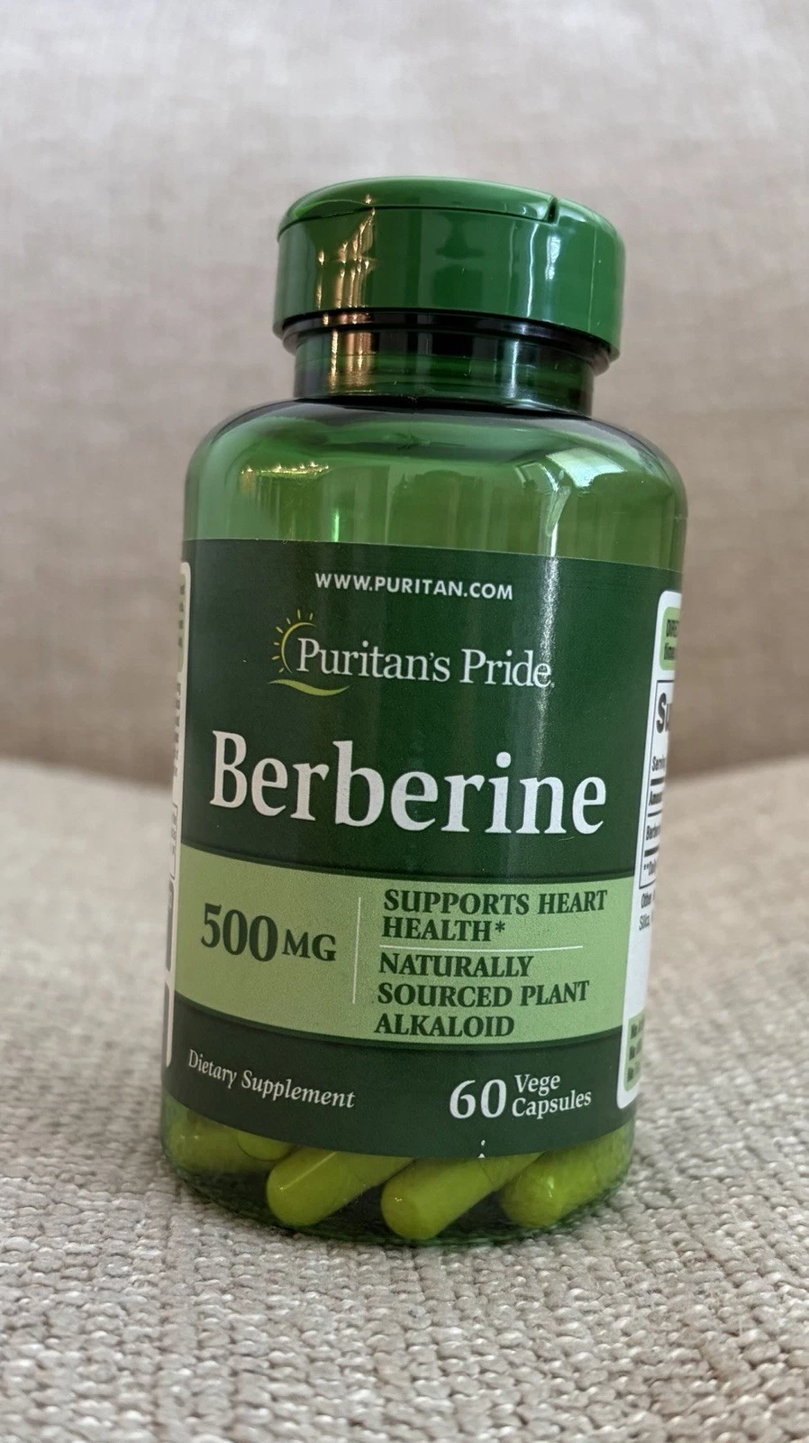 Puritan's Pride Berberine 500 mg 60 Capsules Dietary Supplement