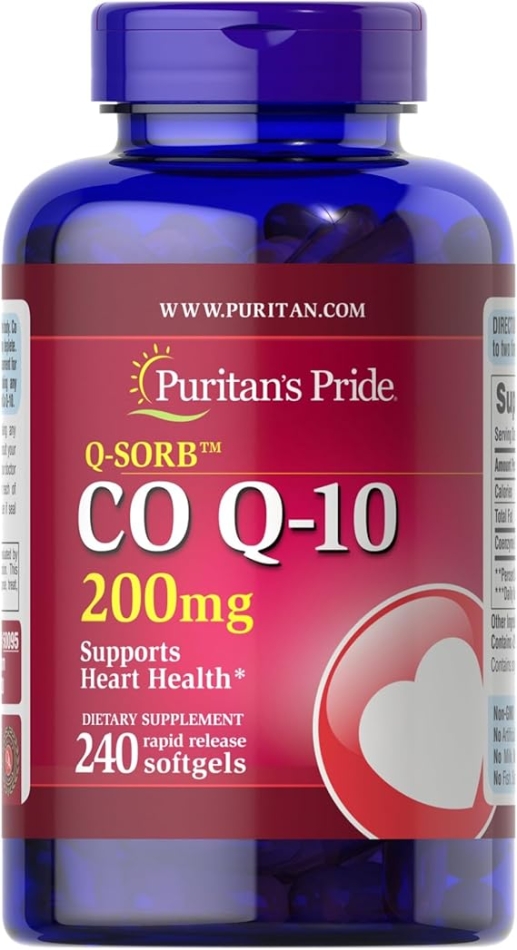 Puritan's Pride CoQ10 200mg, Supports Heart Health, 240 Rapid Release Softgels