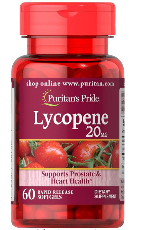 Puritan's Pride Lycopene Softgel 20 Mg, Promotes Prostate and Heart Health, 60 Count
