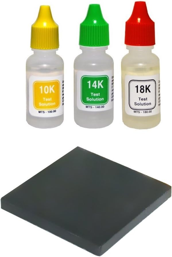 PuriTEST 10k/14k/18k Gold Test Acid Solutions Tester Kit Detect Metals Scrap Jewelry + PRO 2x2