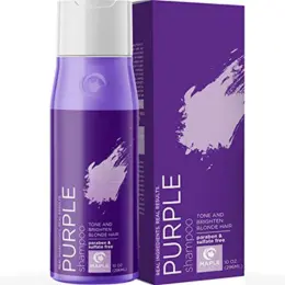 Purple Shampoo Blonde Hair Toner - Sulfate Free Shampoo for Color Treated Hair plus Blonde Shampoo for Brassiness and Yellow Tones - Hair Toner for Bleached Hair Featuring Cleansing Natural Oils