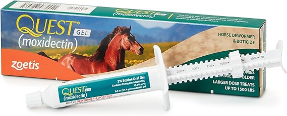 Quest Gel Moxidectin Horse Dewormer, Early Grazing Season Recommended for Horses and Ponies 6 Months and Older, 0.5oz