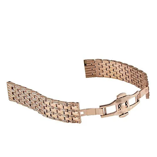 QYER High-end Compatible with Apple Watch Bands 38mm 40mm 42mm 44mm, Crystal Set with Diamonds Replacement Strap Compatible for Iwatch Series 5/4/3/2/1 Breathable (Color : Rose Gold, Size : 44mm)