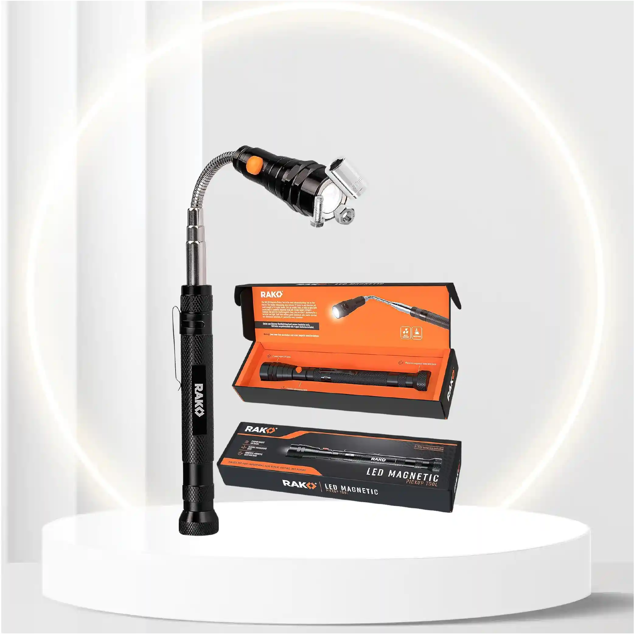 RAK Magnetic Pickup Tool with LED Lights - Telescoping Magnet Pick Up Gadget Tool for Men, DIY Handyman, Father/Dad, Husband, Boyfriend, Him, Women