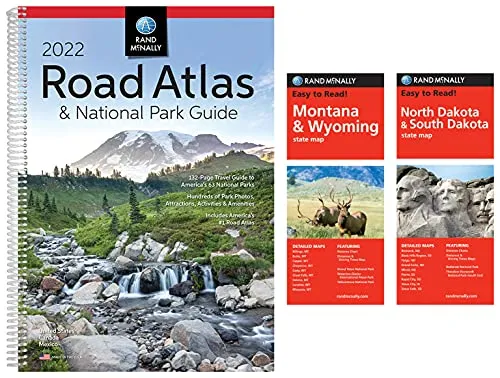Rand McNally 2022 Road Atlas & National Park Guide and Montana/Wyoming & North Dakota/South Dakota State Maps