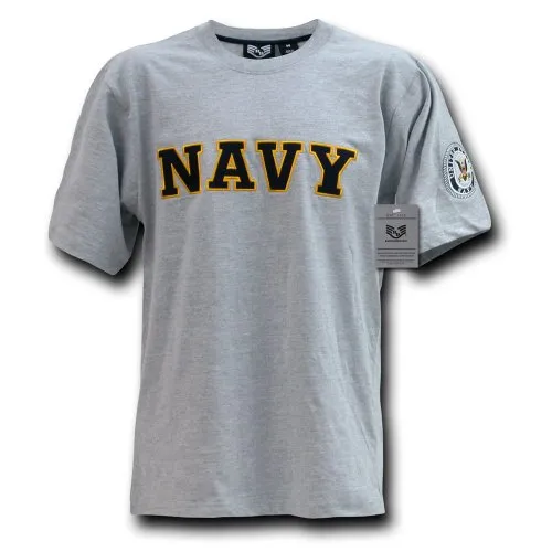 Rapiddominance Applique Text Tee, Navy/Grey, X-Large