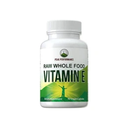 Raw Whole Food Vitamin E Capsules by Peak Performance. USA Sourced, Vegan Pills with Vitamins E, A, D, K for Max Absorption. for Skin, Hair, Nails, Immune Support