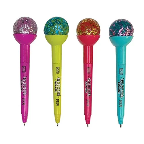 Raymond Geddes Glitter Boba Squishy Top Pen (Pack of 12)