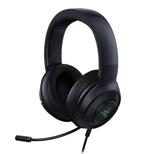 Razer Kraken X USB Ultralight Gaming Headset: 7.1 Surround Sound - Lightweight Frame - Green Logo Lighting - Integrated Audio Controls - Bendable Cardioid Microphone - For PC - Classic Black