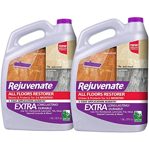 Rejuvenate All Floors Restorer and Polish Fills in Scratches Protects & Restores Shine No Sanding Required (2 Bottles x 128oz)