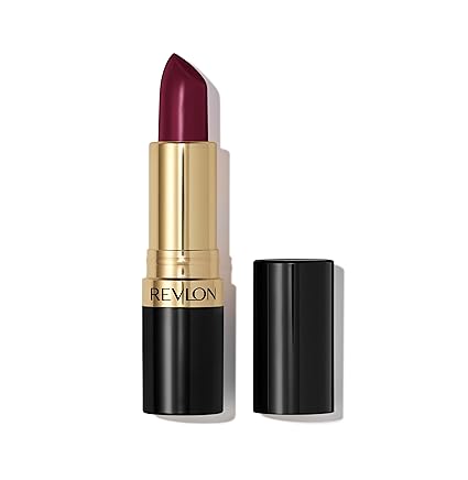Revlon Super Lustrous Lipstick, Creamy Formula For Soft, Fuller-Looking Lips, Moisturized Feel, 477 Black Cherry, 0.15 oz