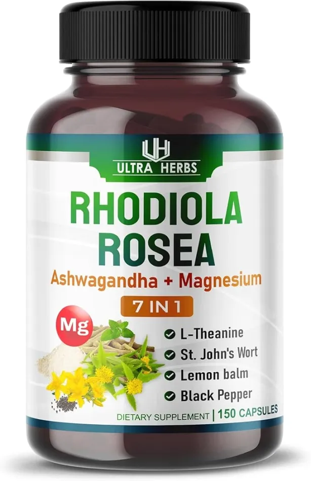 Rhodiola Rosea Supplement Enriched with Ashwagandha, Magnesium