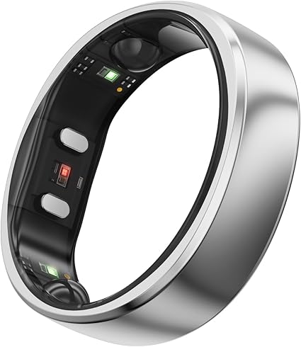 RingConn Gen 2, Worldâs First Smart Ring with Sleep Apnea Monitoring, No APP Subscription, 12-Day Battery Life, Stress/Heart Rate/Women's Health Tracker, Android & iOS Compatible (Silver, Size 10)