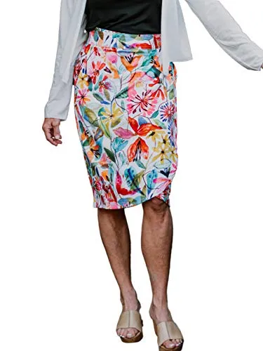 RipSkirt Hawaii - Length 3 - Quick Wrap Cover-up That Multitasks as The Perfect Travel/Summer Skirt (X-Large / 16-18, Wildflower Watercolor)