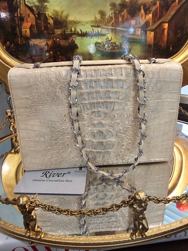 River Genuine Crocodilian Skin Purse Bag
