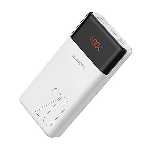 ROMOSS 20000mAh Power Bank LT20PS+, 18W PD USB C Portable Charger with 3 Outputs & 3 Inputs External Battery Pack Cell Phone Charger Battery Compatible with iPhone 11, Xs Max, iPad Pro, Samsung S20