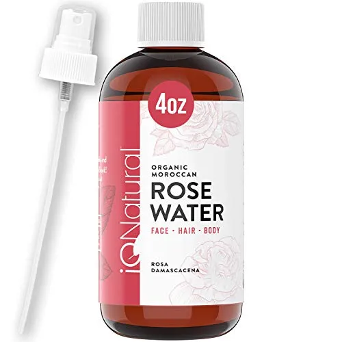 Rose Water Spray for Face and Hair, Certified Organic Rose Water Toner and Setting Spray, Alcohol Free - Rosewater Spray toner Hydrating Primer & Setting Spray for Pore Minimizing & Tightening - 4 OZ