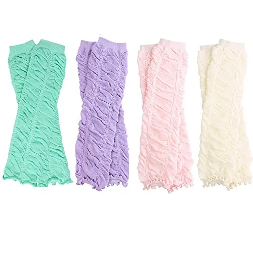 Ruffle 4 Pack Girls Baby and Toddler Leg Warmers by juDanzy
