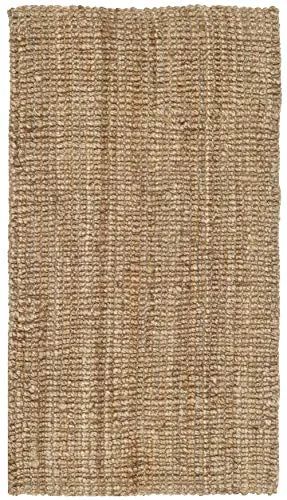Safavieh Natural Fiber Collection NF447A Hand-Woven 0.5-inch Thick Chunky Textured Jute Area Rug, 2' 6