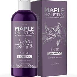 Sage Shampoo for Dry Scalp Care - Sulfate Free Shampoo for Dry Hair and Flaky Scalp with Natural Essential Oils for Hair - Clarifying Shampoo for Build Up and Thicker Fuller Hair with Sage Oil