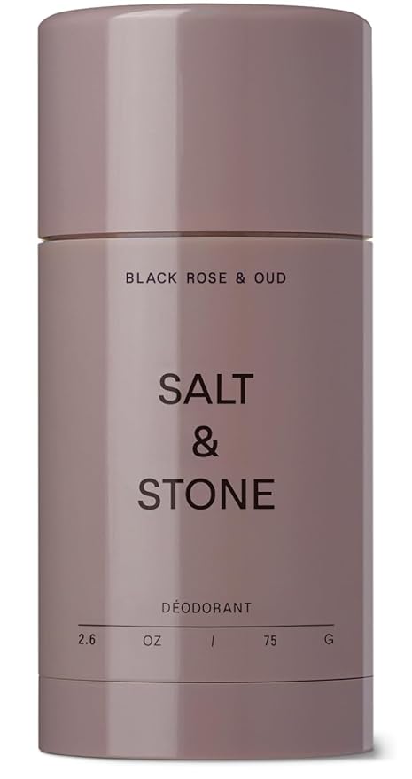 Salt & Stone Aluminum Free Deodorant | Extra Strength 48 Hour Protection for Women & Men | Made with Seaweed Extracts, Niacinamide & Prebiotics | Black Rose & Oud