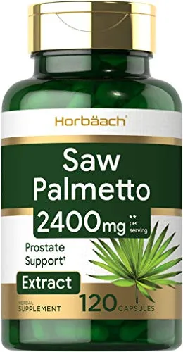 Saw Palmetto Extract | 2400mg | 120 Capsules | Prostate Supplement for Men | Gluten Free | from Saw Palmetto Berries | by Horbaach