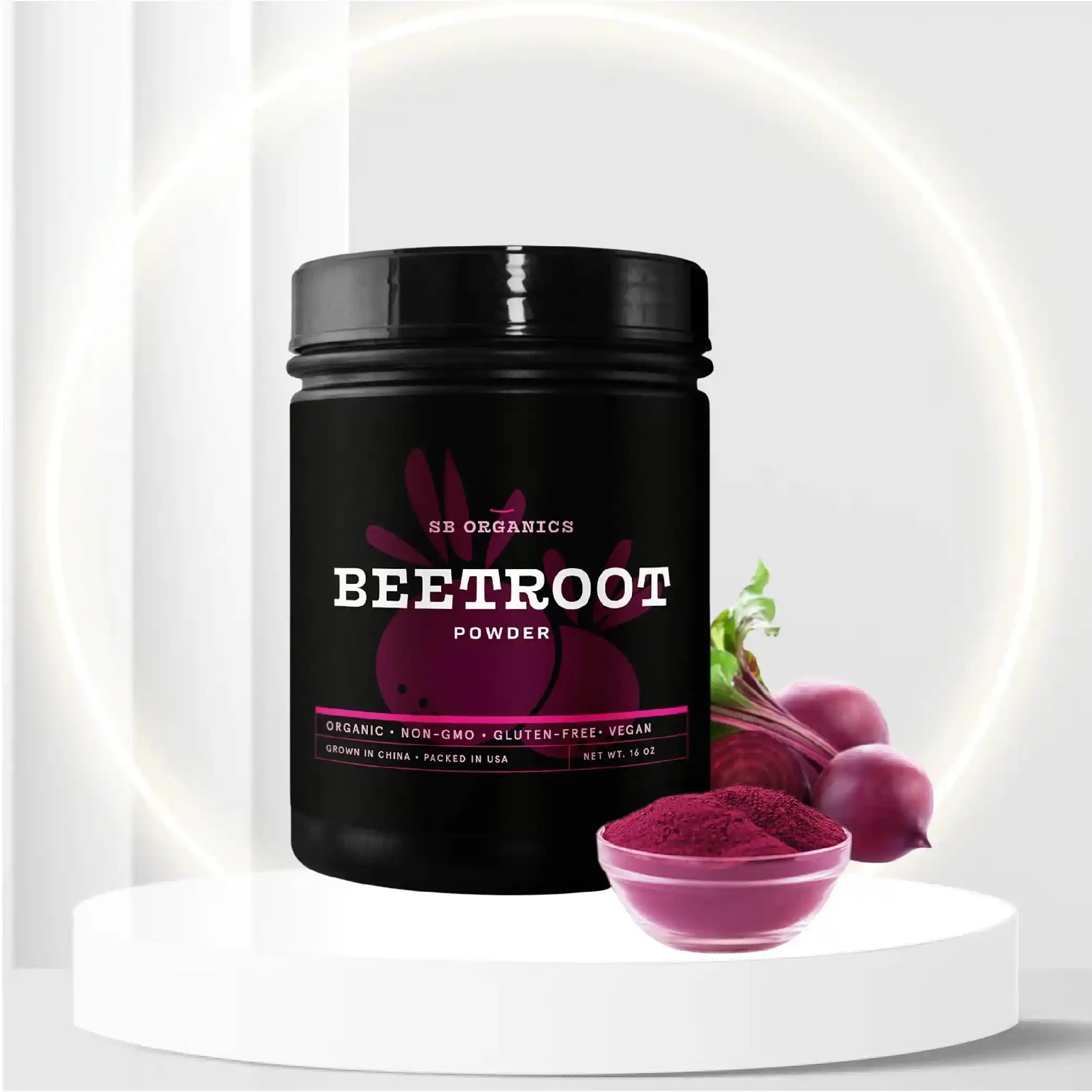 SB Organics Beetroot Powder - USDA Organic Non-GMO Superfood Beet Powder with Fibers, Vitamins, and Minerals - 16 oz.