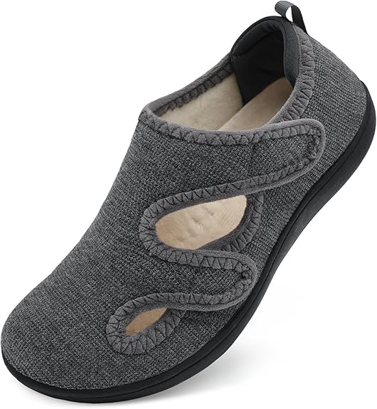 Scurtain Womens Slippers Wide Diabetic Shoes Comfy Neuropathy Bunion Recovery Shoes Casual Walking Shoes Indoor Outdoor Slippers