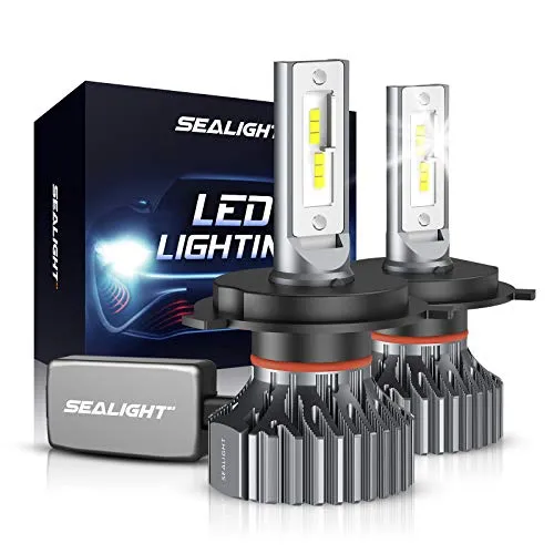 SEALIGHT H4/9003/HB2 LED Headlight Bulbs, 60W 12000 Lumens High Low Beam Conversion Kit, 6000K Xenon White Pack of 2