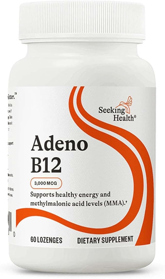 Seeking Health Adeno B12, Vitamin B12, Support Healthy Energy Levels, Support Healthy Memory and Mood, Easily Absorbed Vitamin B12, Support Normal Metabolism, 3,000 mcg Vitamin B12, 60 Vegan Capsules