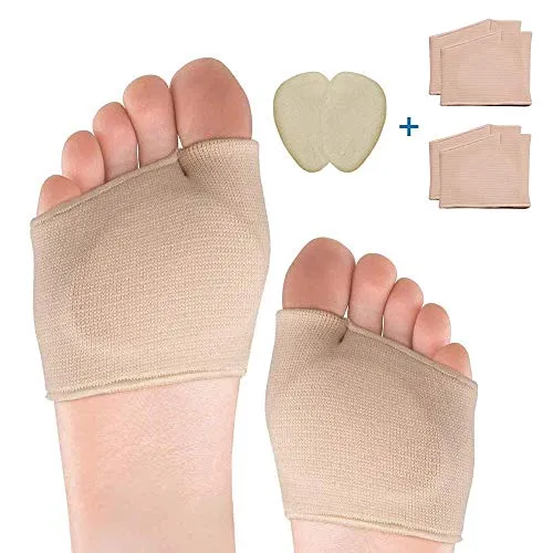 Seilanc [3 Pairs] Metatarsal Sleeve Pads-2-Pair Ball of Foot Cushions and 1-Pair Gel Forefoot Cushion for Metatarsalgia,Mortons,Blisters,Callus,Bunion,Neuroma,Diabetic Feet Pain Relief -Men & Women