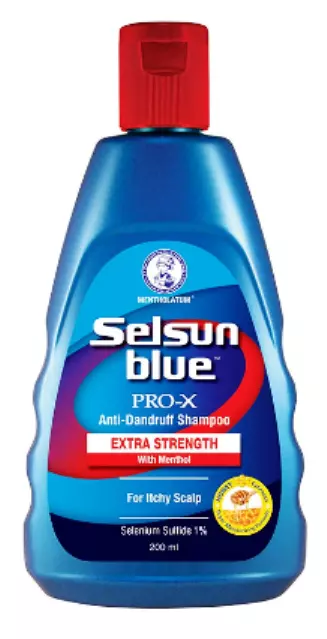 Selsun Blue PRO X Extra Strength Shampoo 200ml Anti Dandruff For Itchy Scalp