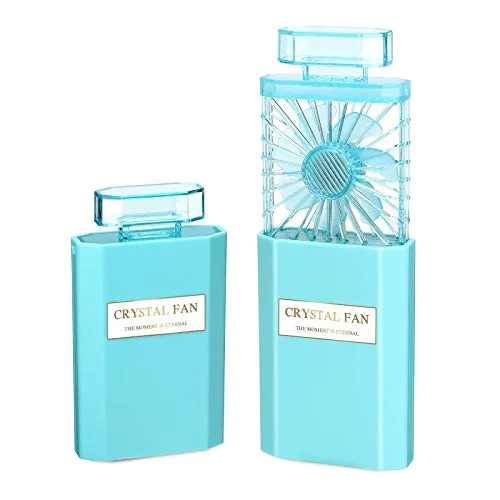 seOSTO Mini Portable Fan, Handheld Fan, Rechargeable Personal Fan with 3 Speeds Electric Fan for Girls Woman Office School Working Home(Blue)