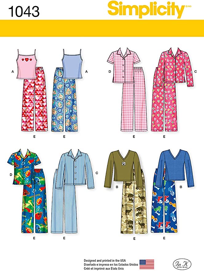Simplicity Children's Matching Pajamas Sewing Pattern, Sizes 3-6