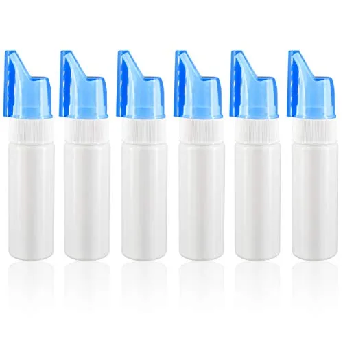 Simply Saline Nasal Spray Bottle Sinus Rinse Bottle 6 Pcs Refillable Nasal Rinse Atomizer Spray Bottle Nasal Saline Spray Empty Pump Bottles for Sterile Saline Nasal Saline Solution Empty Bottles