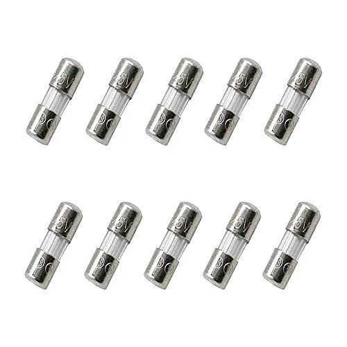 SIXQJZML 10 Pack F5AL Fast-Blow Mini Fuse 5A 5amp 125V Glass Fuses 0.14 x 0.39 inch / 3.6 x 10 mm (125Volt) (F5A)