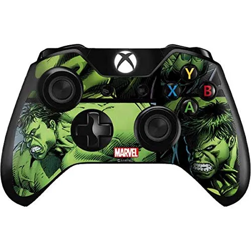 Skinit Decal Gaming Skin Compatible with Xbox One Controller - Officially Licensed Marvel/Disney Hulk Design