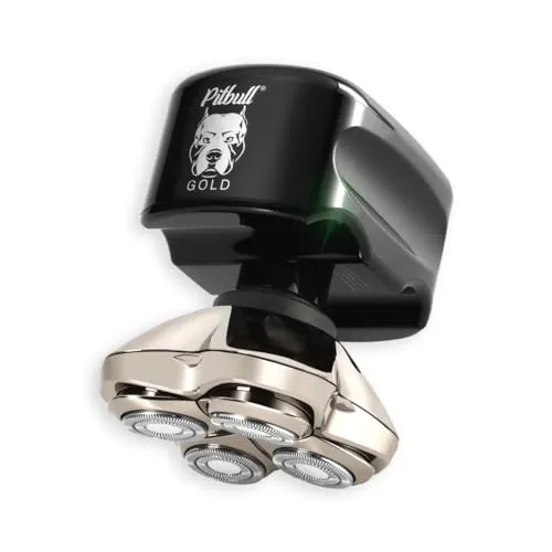 Skull Shaver Pitbull Gold PRO Head and Face Shaver: Ultimate Grooming Kit for Men, 5-in-1 Premium Bald Head Electric Head Shaver, Wet and Dry Easy Head Shaver, USB Charging