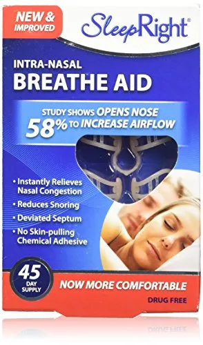 SleepRight Intra-Nasal Breathe Aids Breathing Aids for Sleep Nasal Dilator 45 Day - 2 Pack