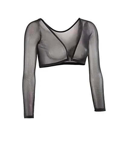 Sleevey Wonders Women's Basic 3/4 Length Slip-on Mesh Sleeves S Black