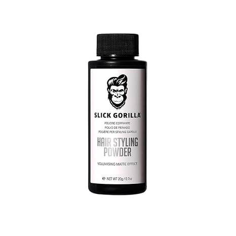 Slick Gorilla Hair Styling Powder for Men, Texture Powder 0.70 oz (20g) | Matte texturizing powder for volume, root lift, no shine and lightweight hold