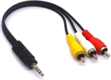 3.5mm to RCA Cable, 4 Pole 3.5mm TRRS Male to 3 RCA Male Plug Stereo Cord Camcorder Audio Video A/V AUX Lead Cable for Smartphones,MP3/MP4, Tablets,Speakers,Home Theater (25cm)