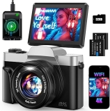 4K Digital Camera for Photography 64MP WiFi Vlogging Camera for YouTube Autofocus 3
