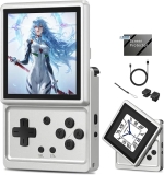 Anbernic RG Rotate Handheld Game Console-3.5 Inch 360Â° Swivel Touch Screen, 3+32GB,Android 12, Adjustable Shoulder Buttons, Pocket Mini Portable Gaming Console for Daily Entertainment (Aurora Silver)