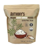 Anthonys Organic Acacia Senegal Powder, 1 lb, Batch Tested Gluten Free, Non GMO, Soluble Fiber, Prebiotic