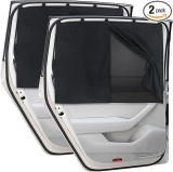 Car Window Shades, 2 PCS Magnetic Double Layer Auto Sun Shade for Side Windows Privacy Full Covers/Half Shade Options Back Car Window Curtains for Baby Protection