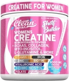 Creatine for Women | Creatine Monohydrate + BCAA Powder Myo-Inositol Collagen Biotin Hyaluronic Acid Folate L Glutamine Vitamin D3 Iron Zinc D-Chiro-Maca Digestion Shelf Builder by Clean Nutra