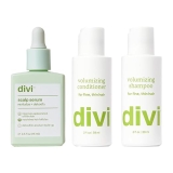 Divi Healthy Hair Goals Mini Kit, Scalp Serum for Thinning Hair 15ml + Volumizing Shampoo Travel Size 2oz + Volumizing Conditioner Travel Size 2oz, 3 Piece Set