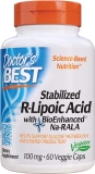 Doctor's Best Stabilized R-Lipoic Acid with BioEnhanced Na-RALA, Helps Support Glucose Metabolism and Energy Production* Non-GMO, Gluten Free, Vegan, 100 mg, 60 Count